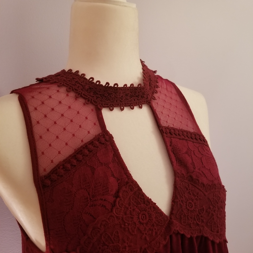 Blouse  Red Lace Luxe